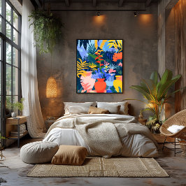 Jardín Tropical en Estilo Favista: Arte Colorido.