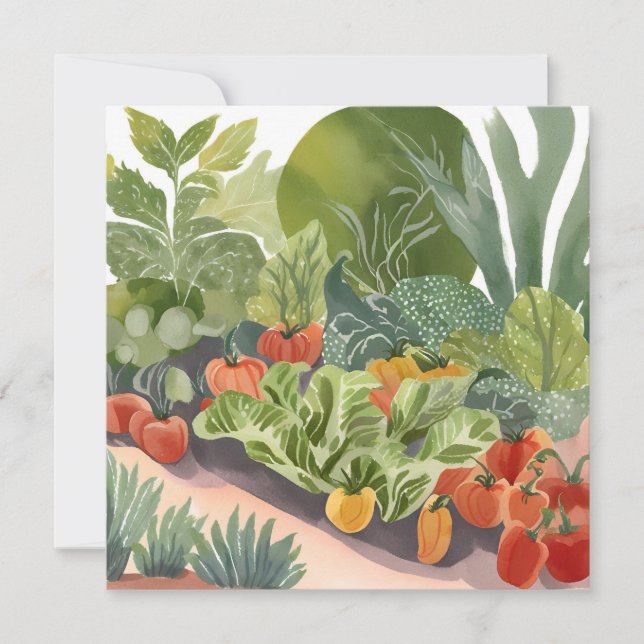 Jardín vegetal | Tarjeta de pintura acuarela (Anverso)