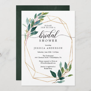 Jardín Verdes Bridal Ducha Invitación a la vegetac