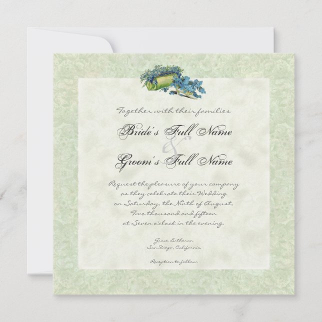 Jardín victoriano Gazebo, Invitación a la boda (Anverso)