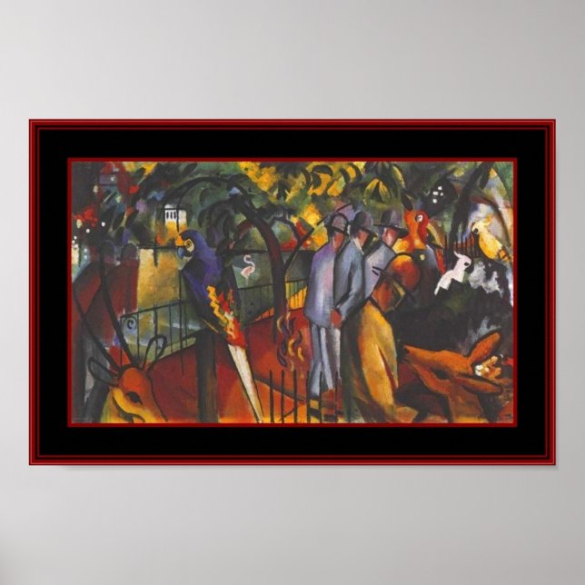 Jardín Zoológico de Arte Vintage poster August Mac (Frente)