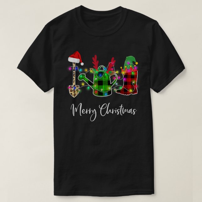 Jardinería camiseta navideña camiseta de Feliz (Diseño del anverso)