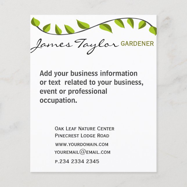 Jardinería de hoja de jardín verde (Frente)