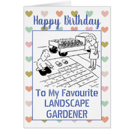 Jardinero de paisajes de cumpleaños feliz