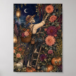 Jardinero Esqueleto Caprichoso Arte Otoñal Whimsig