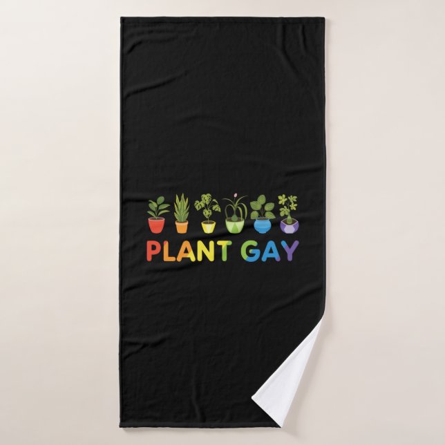 Jardinero gay de planta divertida LGBT (Toalla de baño)