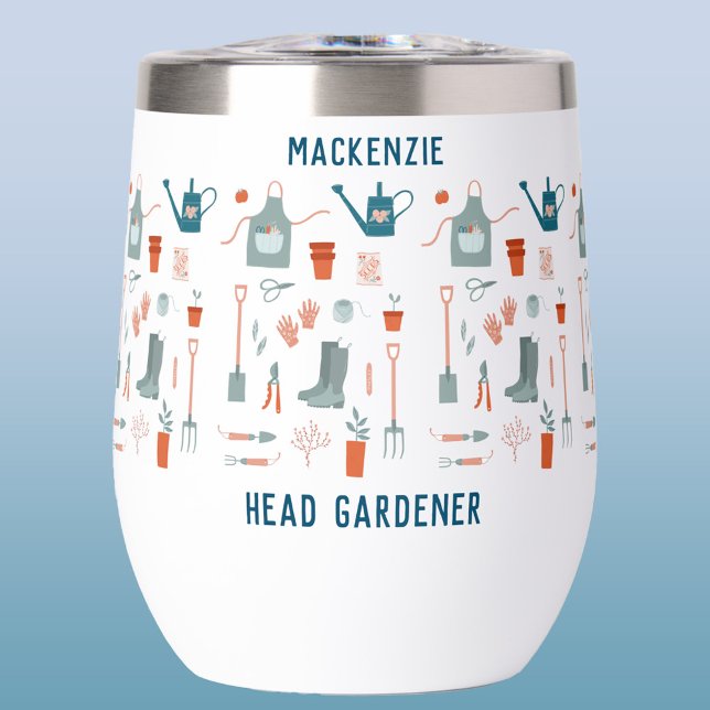 Jardinero jefe personalizado (Fun personalized name Head Gardener thermal tumbler)