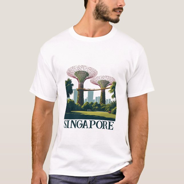 Jardines de Singapur junto a la camiseta de la bah (Anverso)