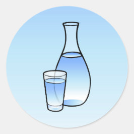Jarra de agua clásica pegatina redonda
