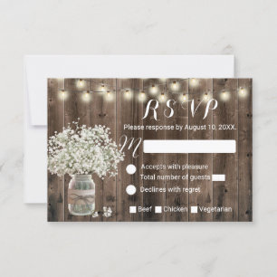 Jarra de Aliento de Bebé Campo Rústico RSVP Boda d