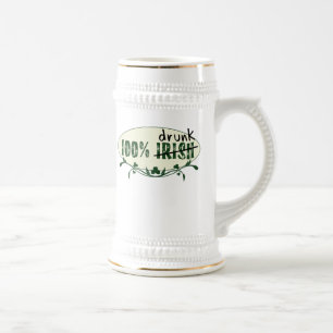 Jarra De Cerveza 100% Irlandés Borracho Stein
