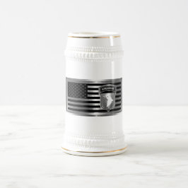 Jarra De Cerveza 101ª División Aérea con Bandera Americana
