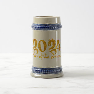 JARRA DE CERVEZA 2024 AÑO DEL DRAGÓN DE ORO
