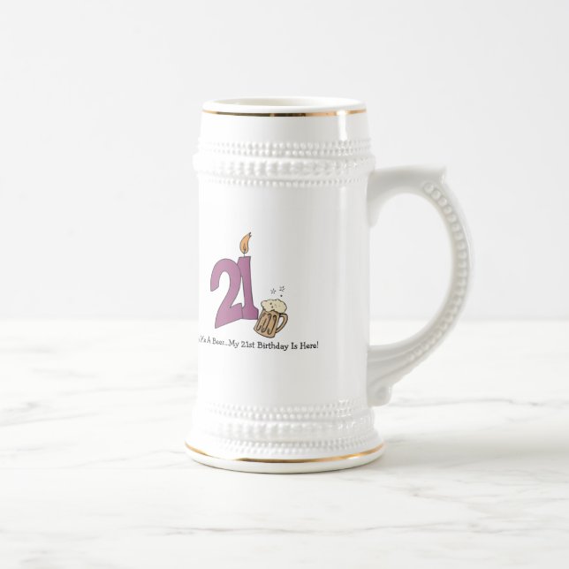 Jarra De Cerveza 21ro Cerveza del cumpleaños (personalizable) (Derecha)