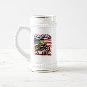 Jarra De Cerveza 250 Años De Libertad Rana Patriótica Motociclista