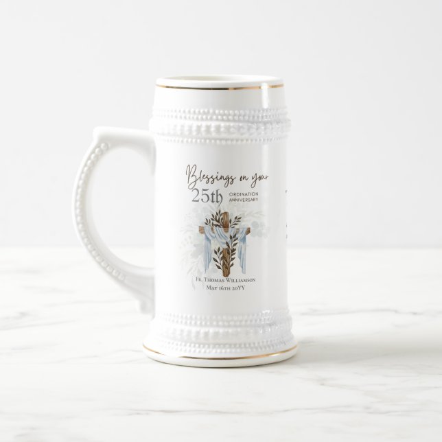Jarra De Cerveza 25.ª ORDENACIÓN Pastor Sacerdote ANIVERSARIO (Izquierda)
