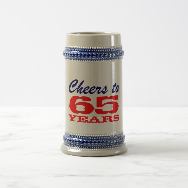 Jarra De Cerveza 65.ª Cerveza | Regalo para hombres (Centro)