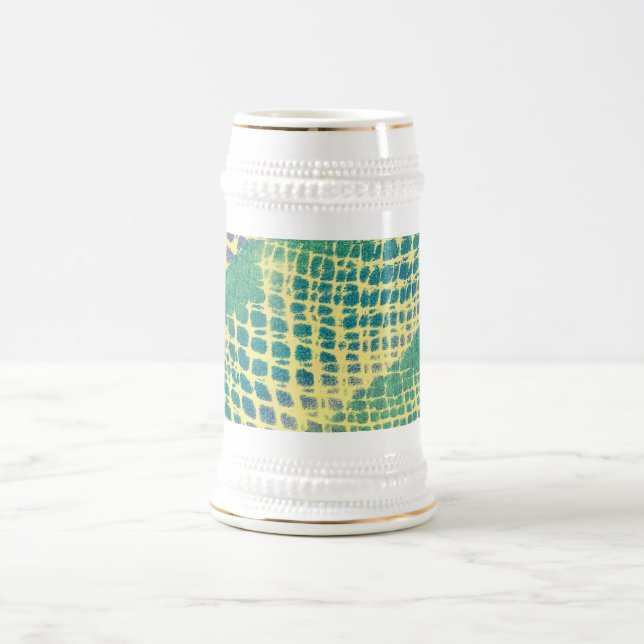 Jarra De Cerveza Abstract Blue Green Purple Pattern Steins (Centro)