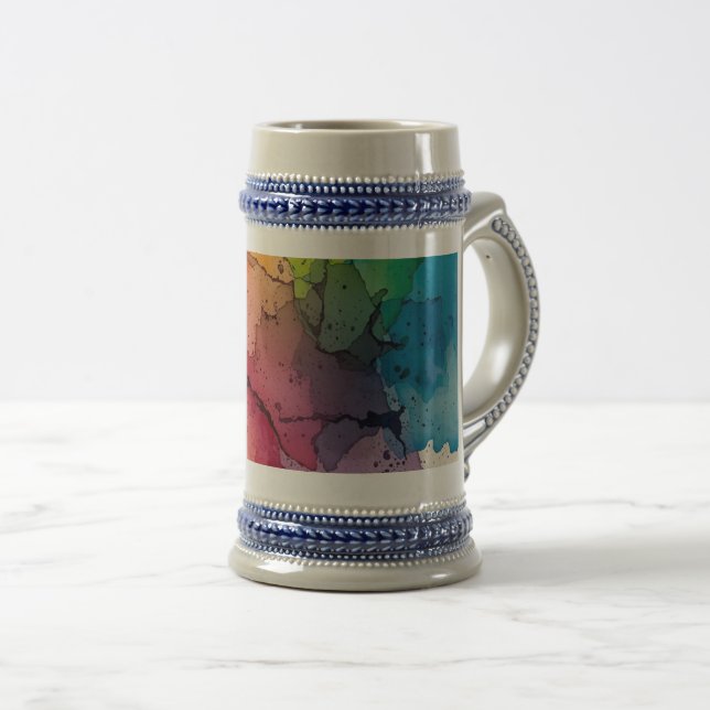 Jarra De Cerveza Abstract Color Splash Stein Mug (Anverso derecho)