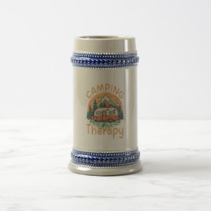 Jarra De Cerveza Acampar Es Mi Terapia Vacaciones De Verano Familia