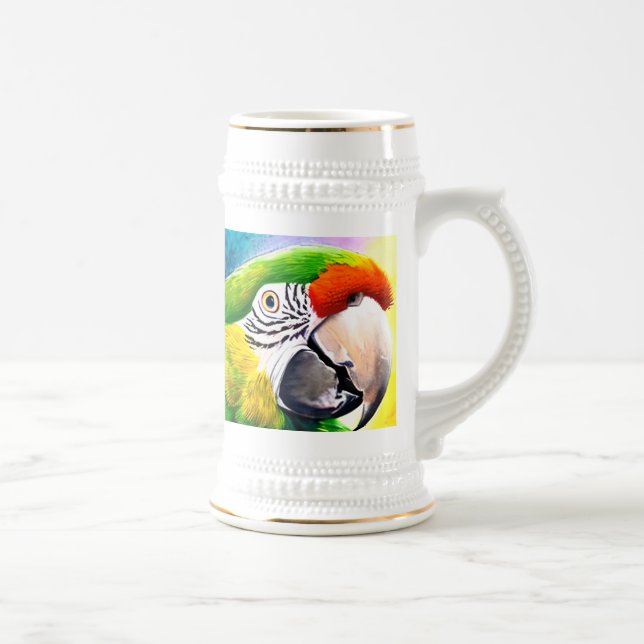 Jarra De Cerveza Acercar los loros generados por IA Cute (Derecha)