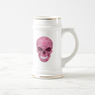 Jarra De Cerveza Acero de cráneo de camuflaje rosa