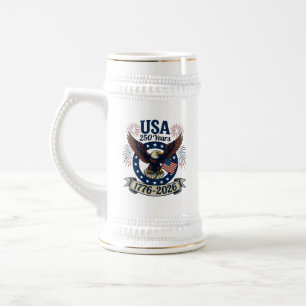 Jarra De Cerveza Águila Patriótica Americana 250 Años 1776-2026