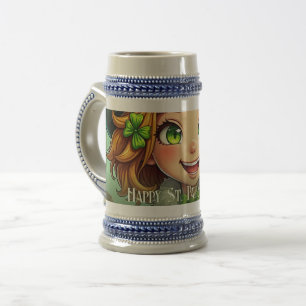 Jarra De Cerveza Alegre Leprechaun - San Patricio