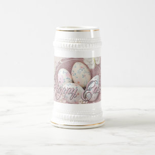 Jarra De Cerveza Alegría suave de Pascua con motivos florales