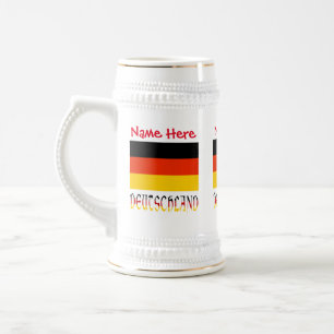 Jarra De Cerveza Alemania Bandera alemana Roja Personalización