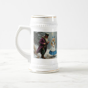 Jarra De Cerveza Alicia de invierno Mano blanca mano derecha con gu