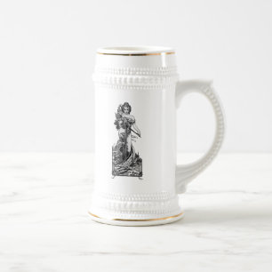 Jarra De Cerveza Alphonse Mucha Flores rotas