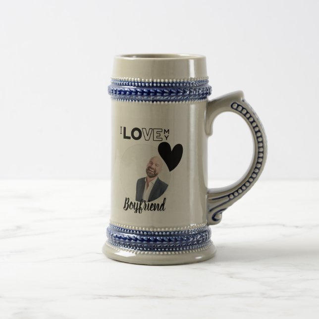 Jarra De Cerveza Amo a mi novio, esposo y abuelo (Derecha)