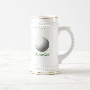 Jarra De Cerveza Amo la cerveza Stein del diseño del golf