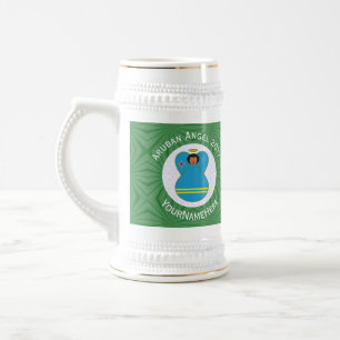 Jarra De Cerveza Ángel de la bandera de Aruba Navidad Personalizado