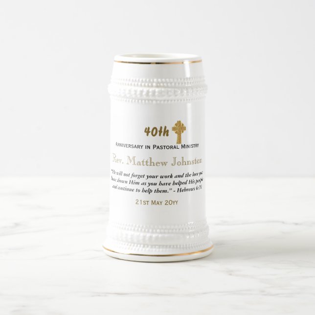 Jarra De Cerveza Aniversario de la Ordenación Sacerdote Mug Regalo  (Centro)