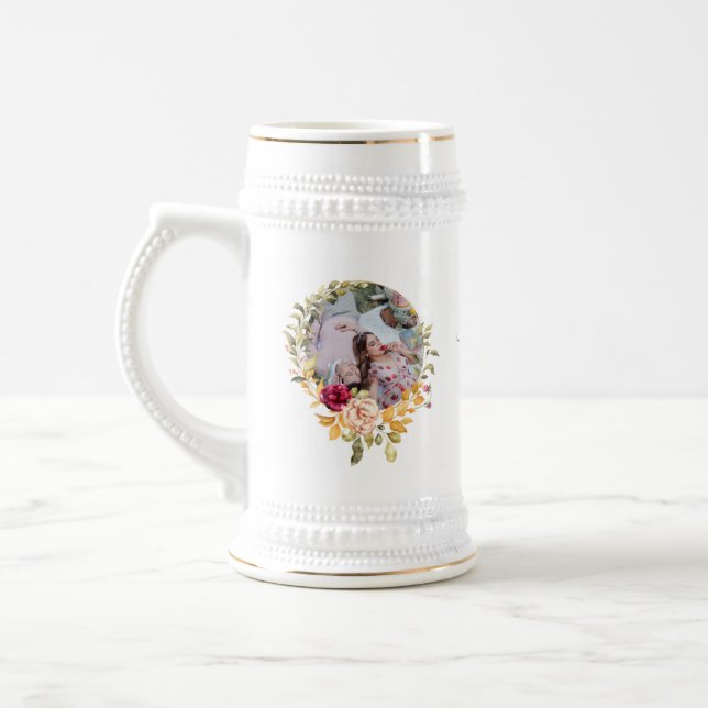 Jarra De Cerveza Aniversario del Boda de la FOTO moderna - CUALQUIE (Izquierda)