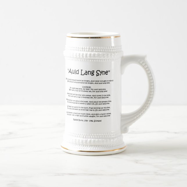 Jarra De Cerveza Año Nuevo "Lang viejo Syne" Stein (Derecha)