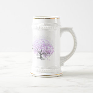 Jarra De Cerveza Árbol de lavanda de hoja de corazón Boda vintage p