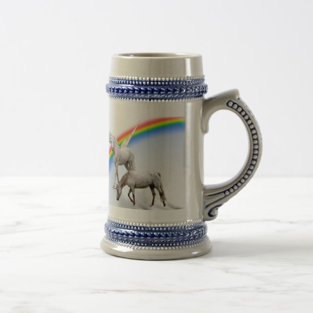 Jarra De Cerveza Arco iris del unicornio y de Pegaso (Derecha)