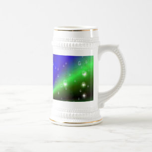 Jarra De Cerveza Arcoiris verde azul en optik de cuero de piel de e