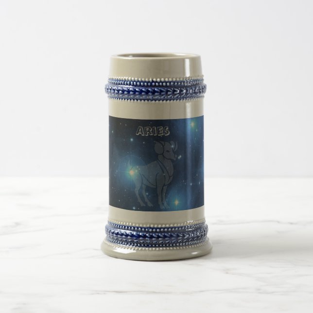Jarra De Cerveza Aries transparente (Centro)