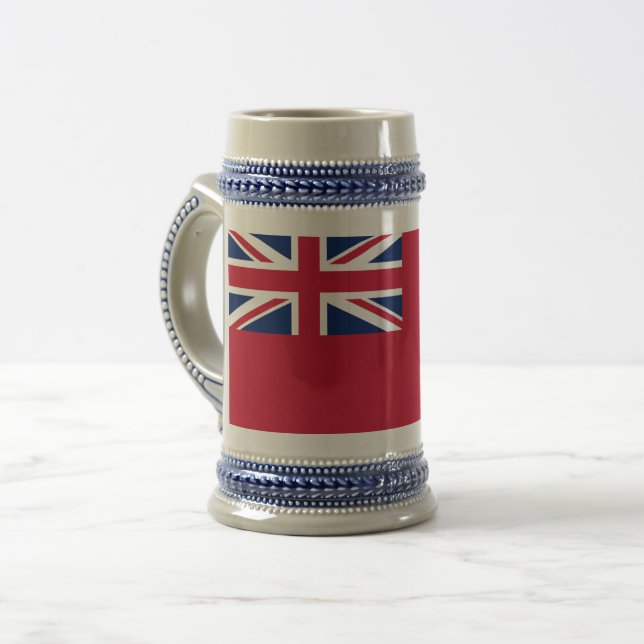 Jarra De Cerveza Armada mercante británica de diseño rojo Mug o Tum (Anverso izquierdo)