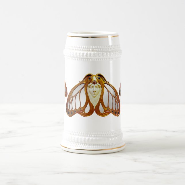 JARRA DE CERVEZA ART NOUVEAU MOTH WOMAN (Centro)