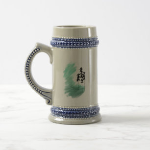Jarra De Cerveza arte de árbol verde escandinavo simple moderno men