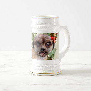 Jarra De Cerveza Arte de vida silvestre de aloe en flor adorable su