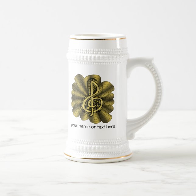 Jarra De Cerveza Arte musical único de personalizable (Derecha)