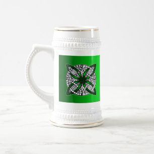 Jarra De Cerveza Arte original del Knot Celtic Verde