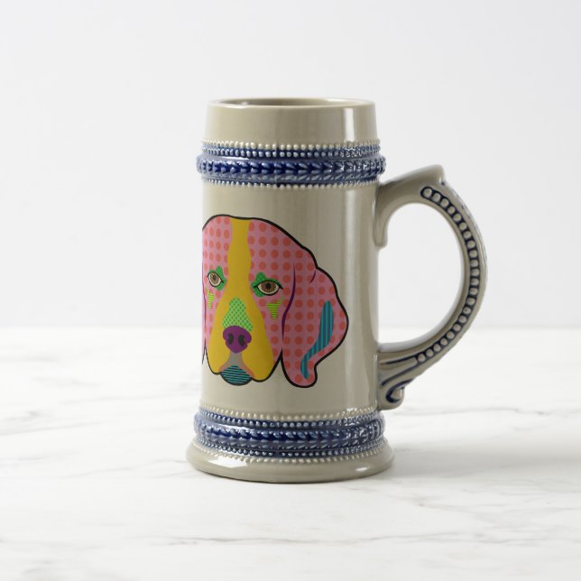 Jarra De Cerveza Arte pop del modelo del beagle (Derecha)
