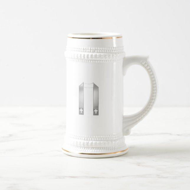 Jarra De Cerveza Aspecto 3-D Stole del sacerdote plateado (Derecha)